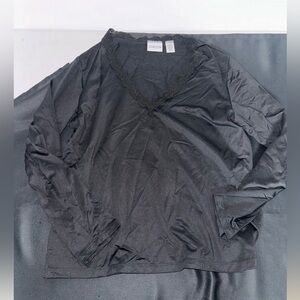 Chico's Charcoal Lace Accent Blouse